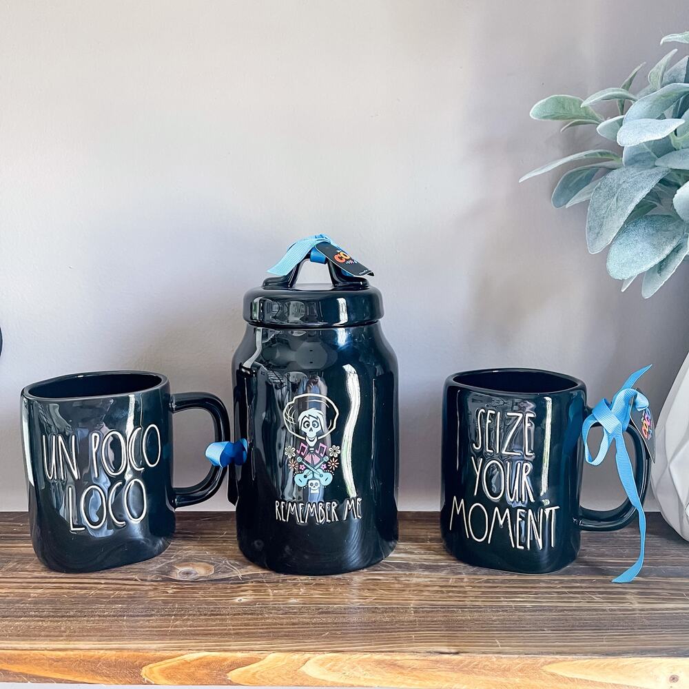 Rae Dunn Disney Pixar Coco 3 Pc Set Remember Me Canister 2 Mugs NWT
